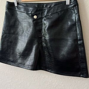 Torn by Ronny Kobo Skirt Donnie Asymmetrical Mini Faux Leather L